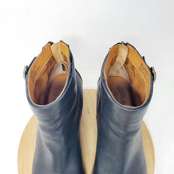 Kork Ease Ankle Boots Womens 9 Maddelena Black Leather Bootie Belted Buckle Moto - Picture 5 of 15